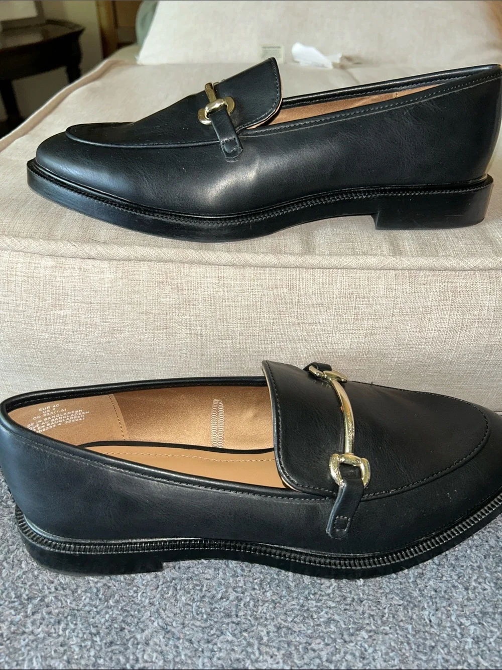 H&M Black Loafers with silver hardware